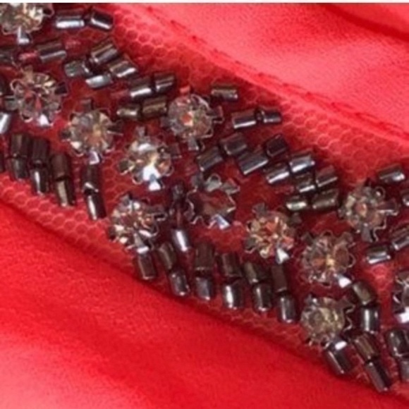 Charlotte Russe peach bedazzled trim blouse size S women Small - Picture 3 of 6